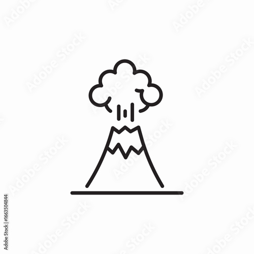 volcano mountain icon sign vector