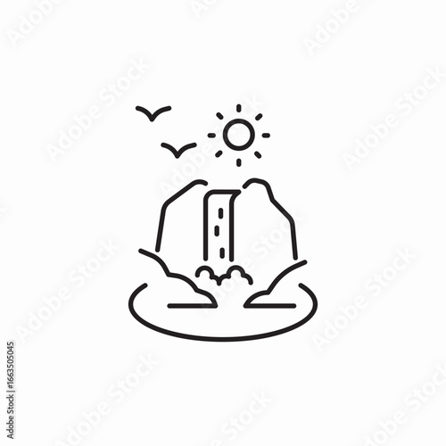 waterfall nature icon sign vector