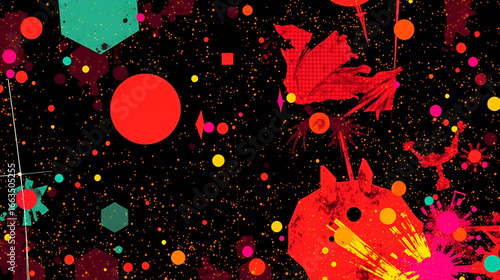 Color elements with X-ray effect, for grunge punk y2k collage design. Texture in the form of vector points. Vector.
