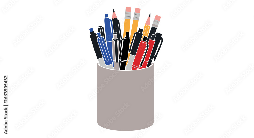 Fototapeta premium Assorted Pens and Pencils in a Holder