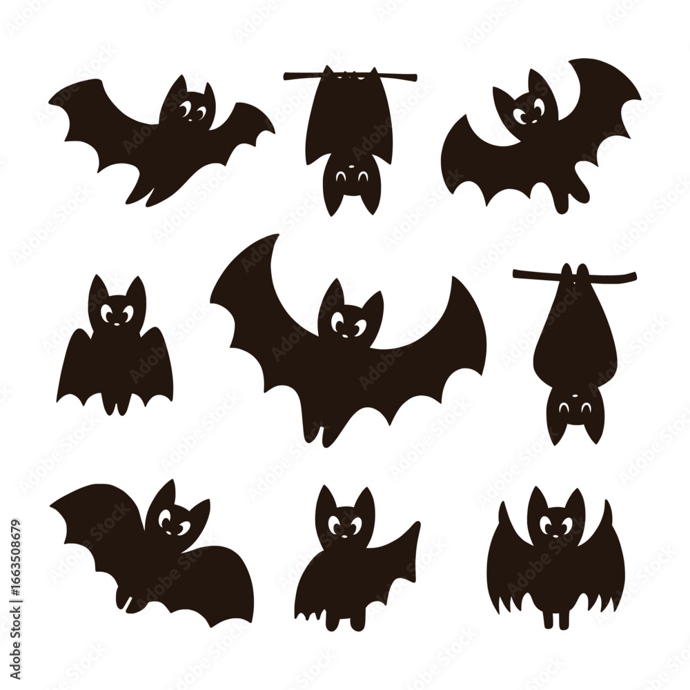 Obraz premium halloween icons set Halloween vector set with pumpkins bats moon and spooky elements
