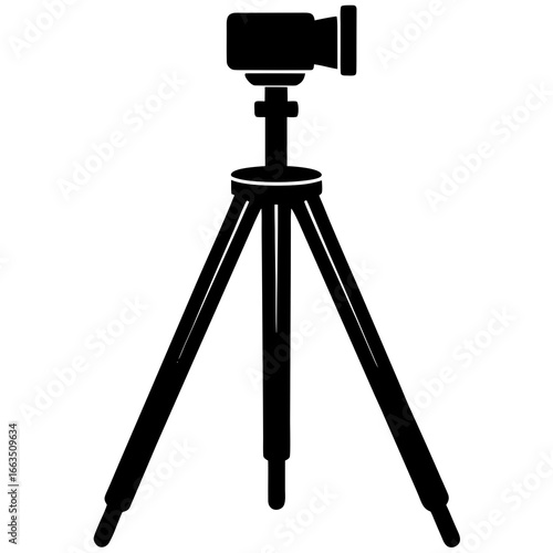 Vector silhouette of a camera tripod