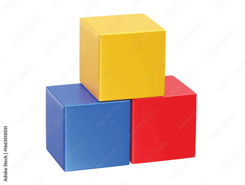 Fototapeta premium Building blocks toy icon 3d rendering illustration 