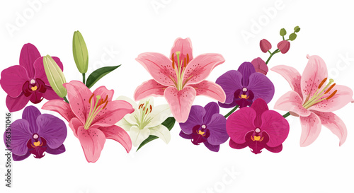 Two vibrant Hibiscus flowers illustration, showcasing intricate details and beautiful blooms