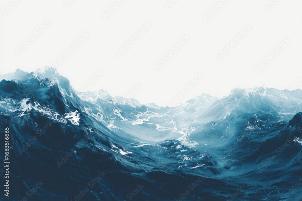 Dark stormy ocean waves with blank sky Dark stormy ocean waves with blank sky