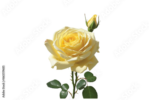 yellow rose isolated on white