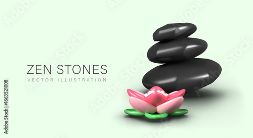 Canvas Print Concept of zen stones
