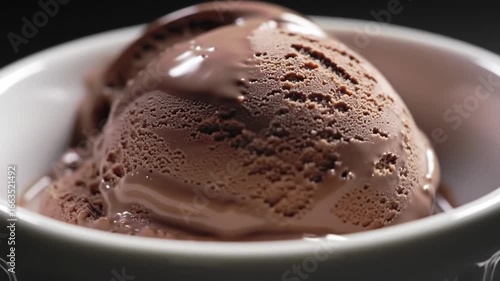 Wallpaper Mural Delicious chocolate ice cream scoop in a white bowl, close-up shot Torontodigital.ca