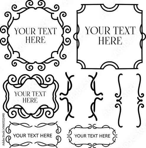 displays several different minimalist frame design ornaments