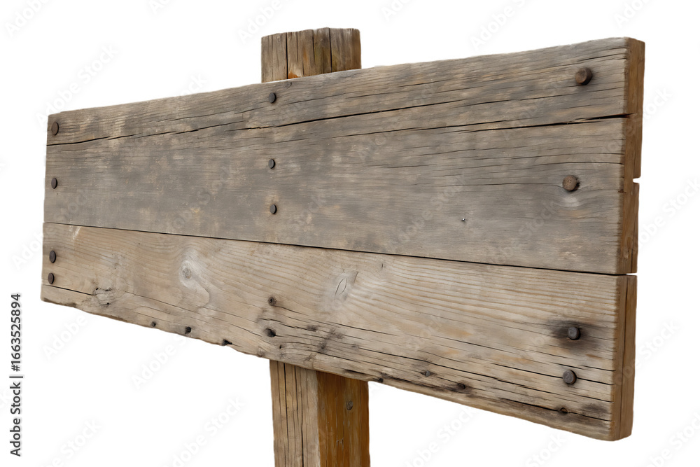 Fototapeta premium Weathered Wooden Sign with Rustic Charm Great for Text Overlay and Design Elements with a Natural Aesthetic
