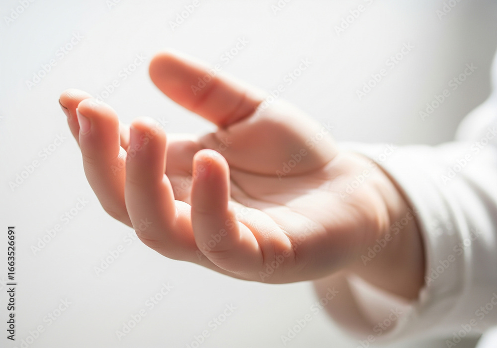 Obraz premium Emotional charity open hand symbol background