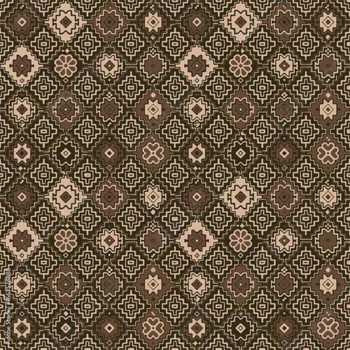 multi colored decorated hand drawn rendered traced embraided ornamental all over base background. repeat pattern geometrical texture border ethnic tribal creative design	