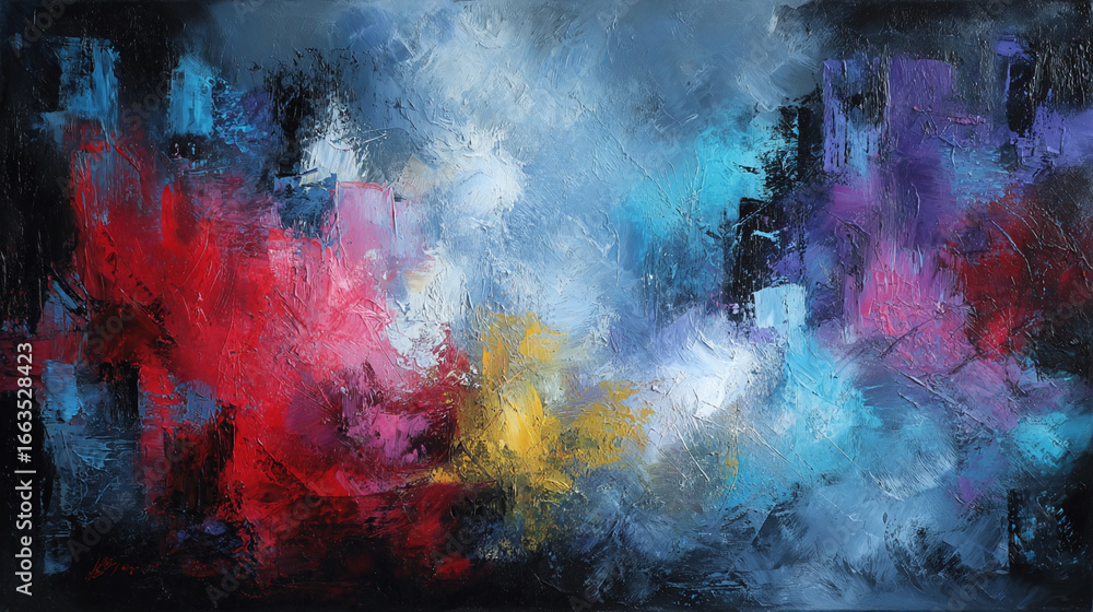 Fototapeta premium Abstract dynamic modern art with bold brush strokes