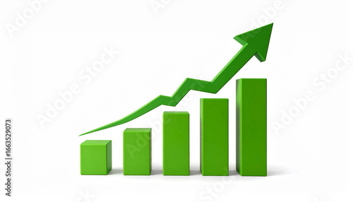 A vibrant 3D business graph with an upward arrow shows financial growth and market success Free Download A vibrant 3D business graph with an upward arrow shows financial growth and market success - GFXLoad