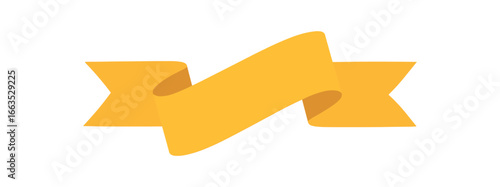 flat vector ribbon banner with dynamic diagonal twist no text no outline only solid color isolated on white