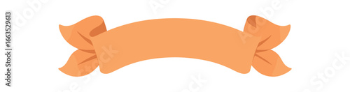 flat vector ribbon banner with soft petal like folds no text no outline only solid color isolated on white