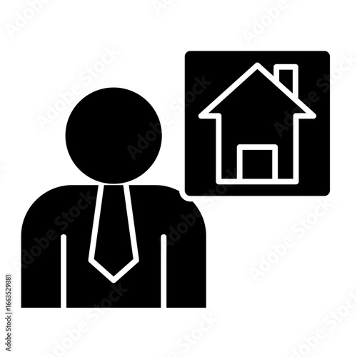 Real Estate Agent  Icon Element For Design