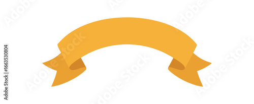 flat vector arched ribbon banner with smooth curve no text no outline only solid color isolated on white
