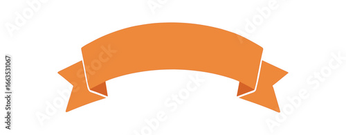 flat vector ribbon banner with curved top and flat bottom no text no outline only solid color isolated on white