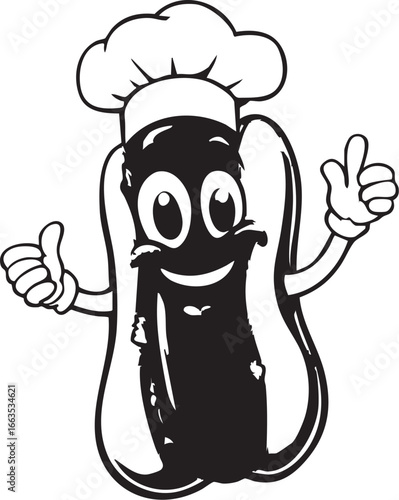 Friendly Chef Hotdog and Angry Corn Mascot

