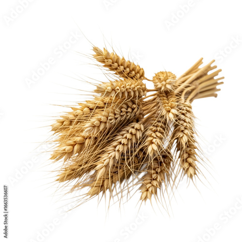Golden wheat stalks gathered together displaying healthy grain rich harvest agriculture symbol transparent background