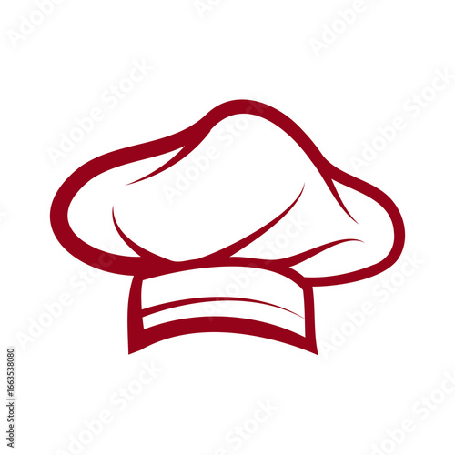 An elegant chef's hat outline provides a minimalist graphic suitable for food industry brands, restaurant menus, and culinary school promotions.