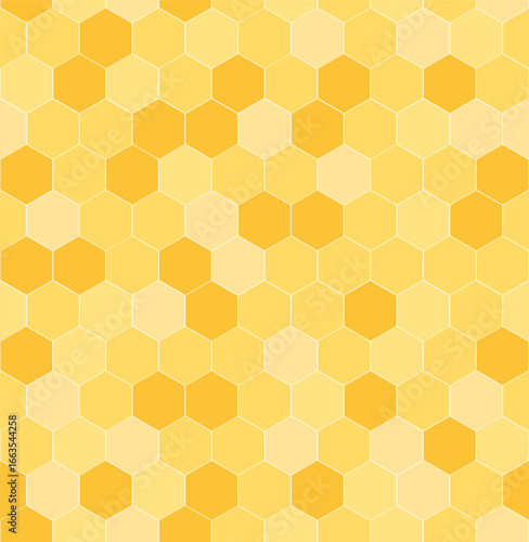Crusted honeycomb seamless pattern. Honey combs background, vector illustration.
