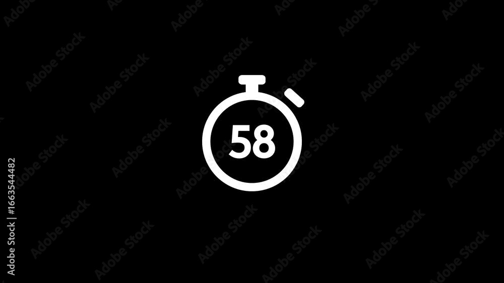 110 seconds countdown, Analog of simple clean timer motion graphic with ...