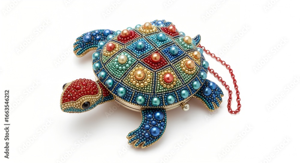 Obraz premium Colorful turtle beaded clutch purse