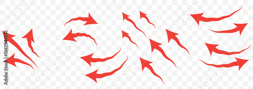 Air flow arrow. Set of blue arrow showing wind air flow. Vector set of air flow arrows. Blue air flow arrows showing wind circulation and ventilation. eps 10