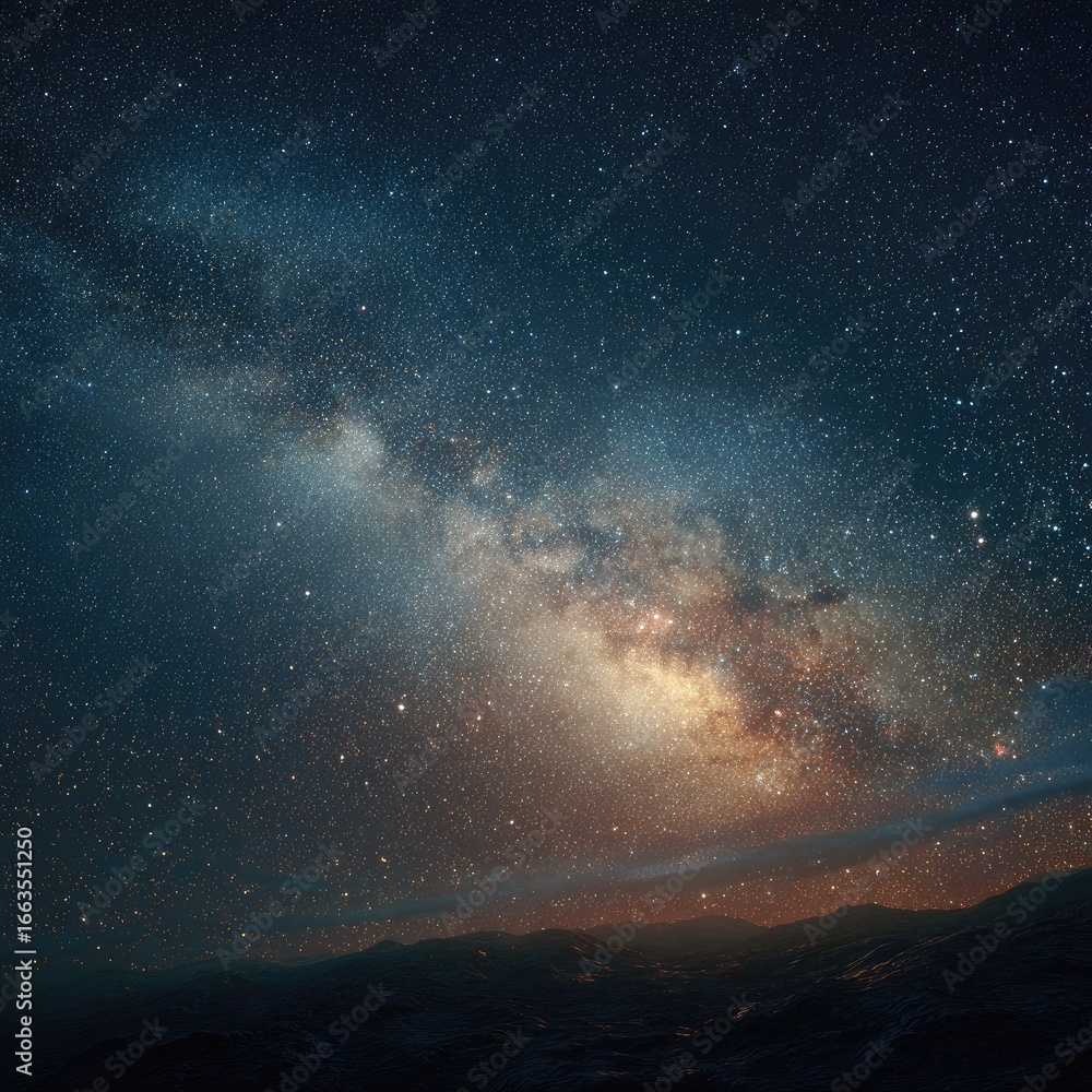 Fototapeta premium Night sky awash with Milky Way