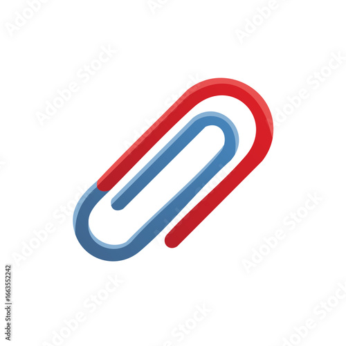 Red and blue paperclip illustration, dimensional, fasteners, clips, clip art