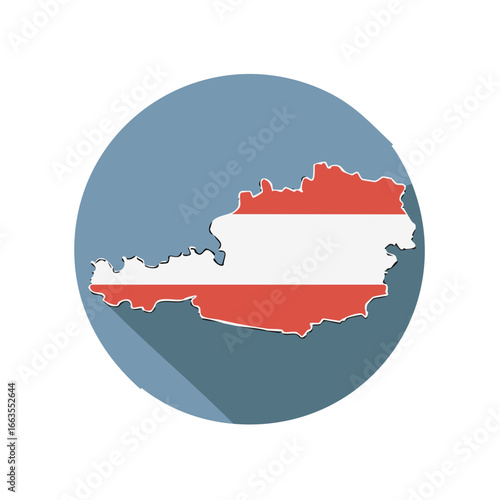 Free Download Austria Country Map with Austrian Flag Colors Flat Design Illustration - GFXLoad