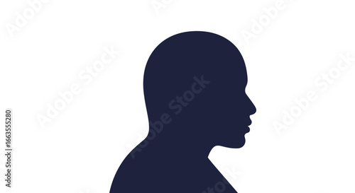 Profile silhouette of a human face in bold minimalist style