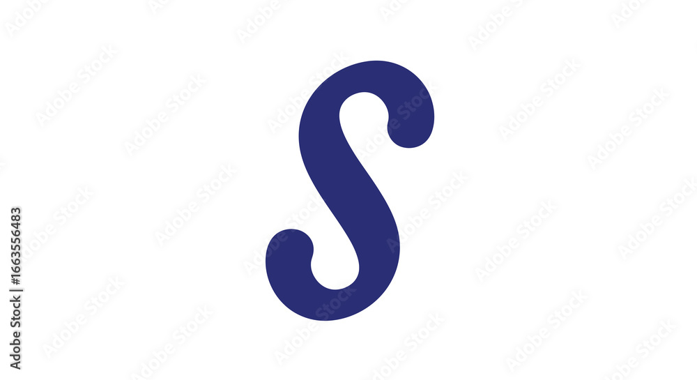 Elegant blue letter s logo on white background Elegant blue letter s logo on white background