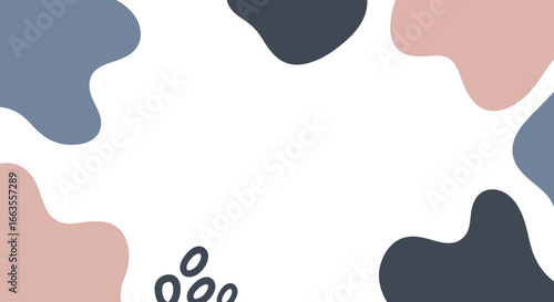 Abstract organic blob shapes with minimalist pastel colors