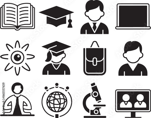 Education and Learning Icons Vector Set for Academic Achievement