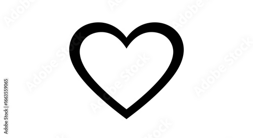 Minimalist heart silhouette icon for love and romance themes
