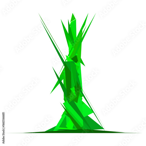 Abstract centurion form. Emerald green sharp edges. Roman soldier Vector. Segmented lorica idea. EPS 10.