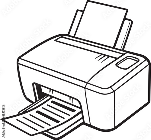 Printer detailed vector design