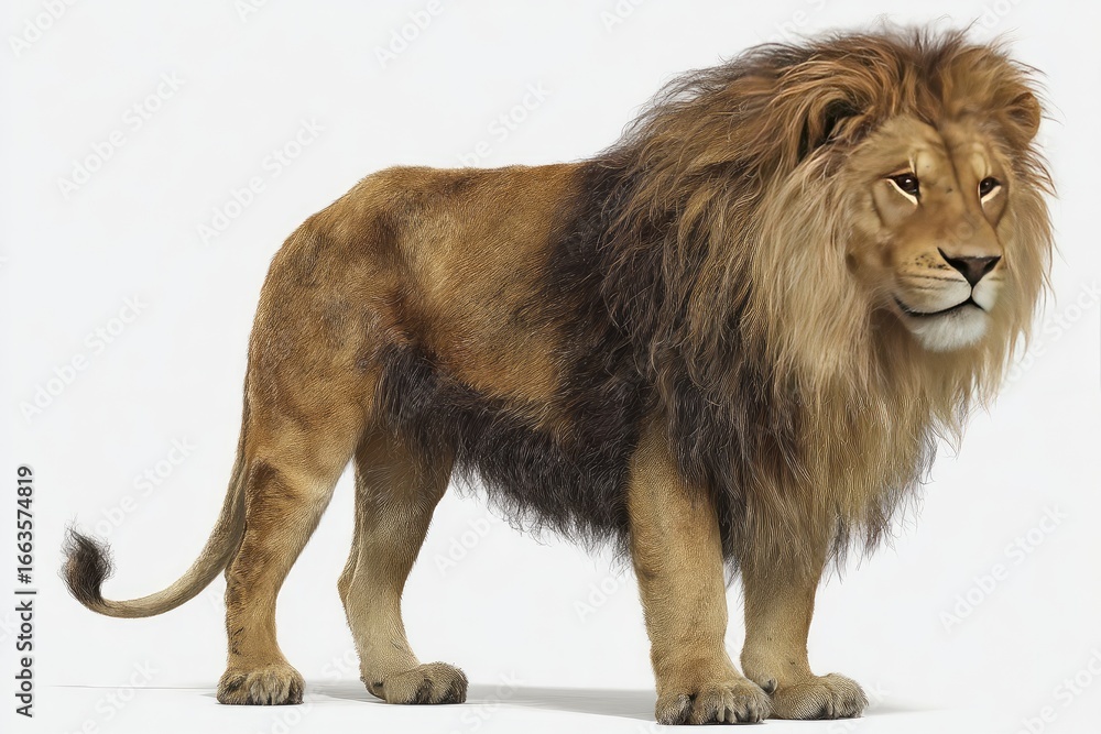 Obraz premium Full shot of a majestic lion
