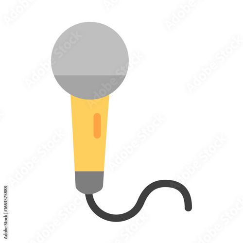 vector illustration of a microphone. Karaoke and party vector icon.