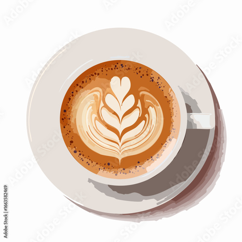 Eine elegante Tasse Cappuccino mit cremigem Milchschaum
