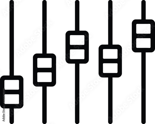 Audio Mixer Equalizer Icon Sound Control Slider Vector Illustration