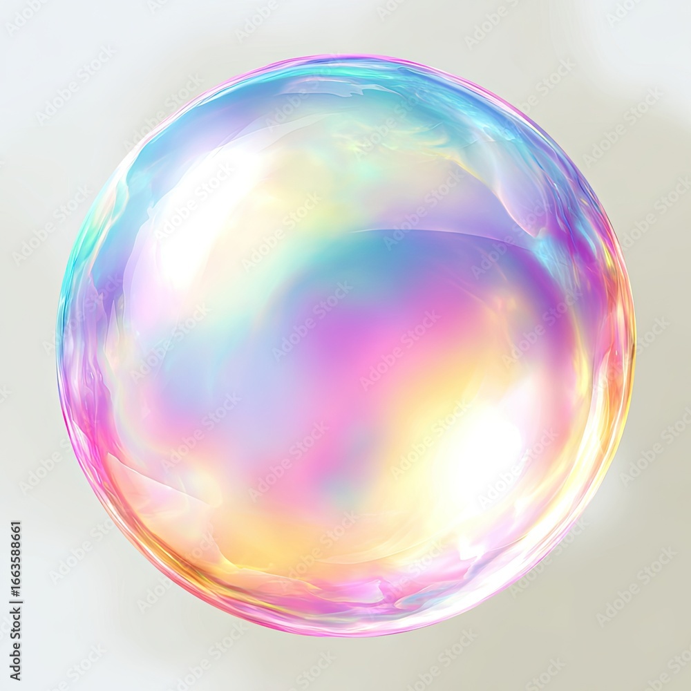 Obraz premium A vibrant, iridescent sphere, resembling a soap bubble