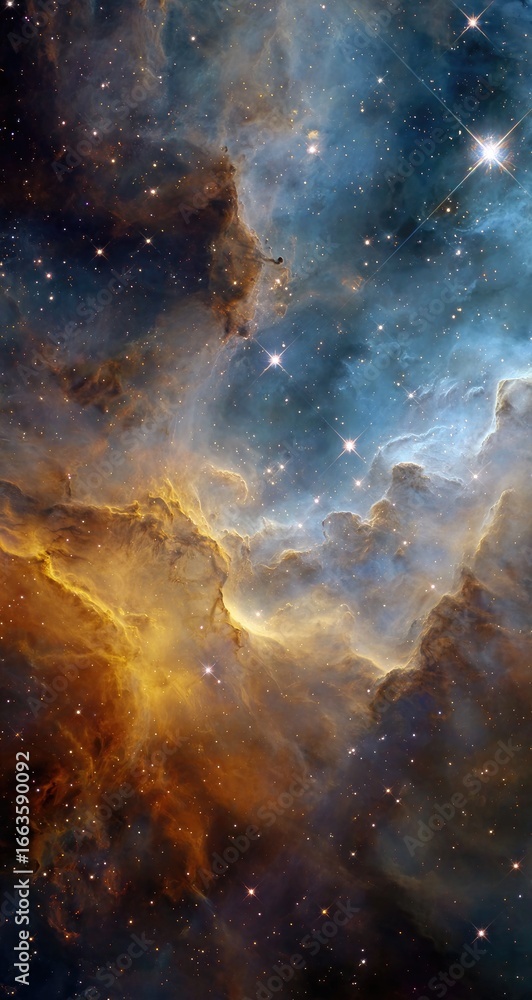 Fototapeta premium Cosmic cloud nebula, vibrant hues