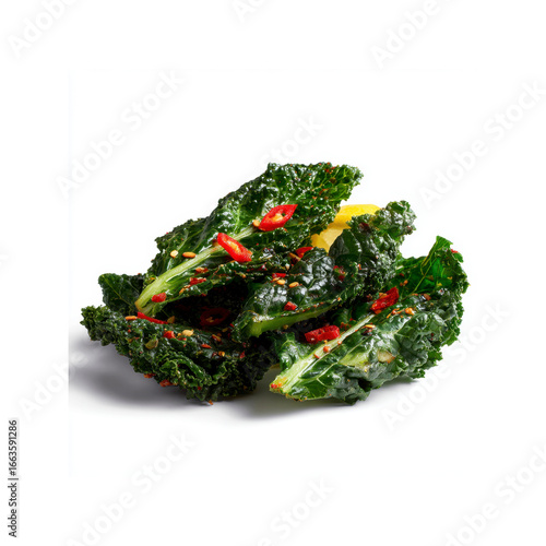 Spicy Roasted Kale with Chili Flakes and Sesame Seeds