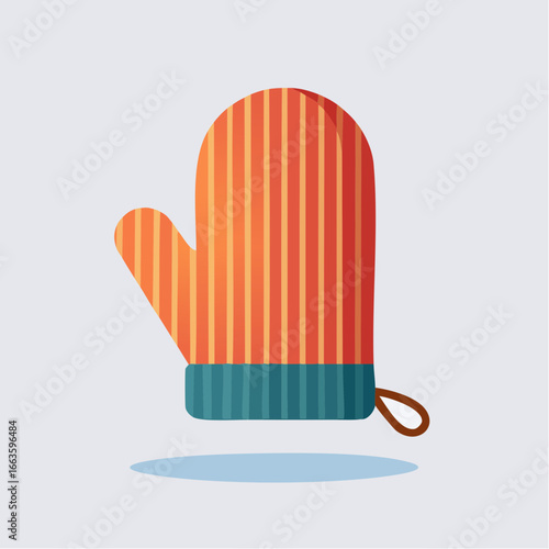 Orange Striped Oven Mit Icon