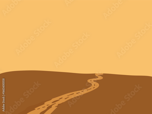 Desert Road Landscape Illustration