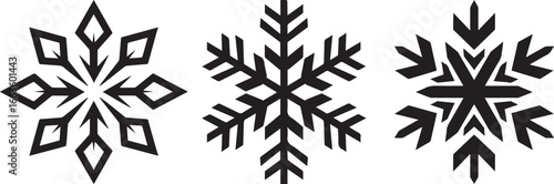 Snowflake vector winter snow christmas frost cold ice crystal design element graphic illustration art set